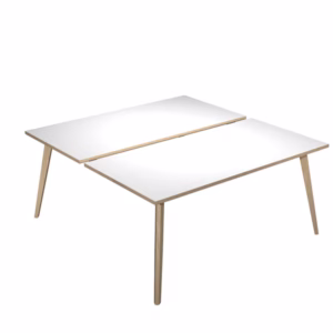 Scrivania Woody a 2 postazioni contrap. - 180 x 166 cm - rovere / bianco - Artexport