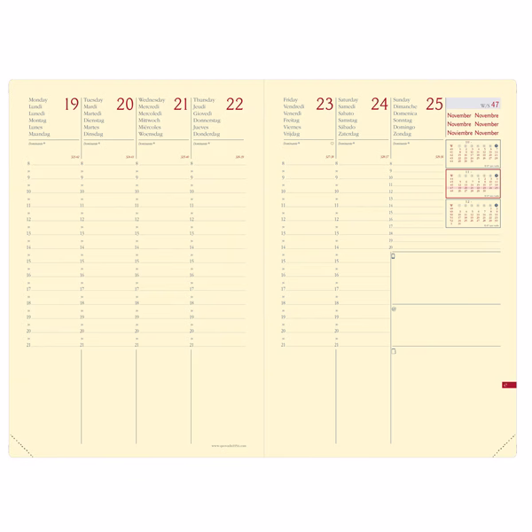 Agenda settimanale Ministro Prestige 2025 - 16 x 24 cm - silk nero - Quo Vadis - immagine 2