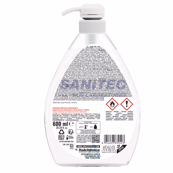 Sani Gel Med igienizzante mani - 600 ml - Sanitec - immagine 2