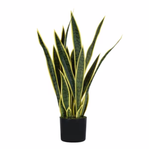 Pianta ornamentale Sansevieria - artificiale - 21 foglie - 75 cm - PE - King Collection