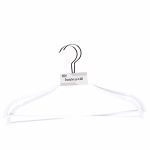 Gruccia - antiscivolo - 42 x 0,6 cm - bianco - King Collection - conf. 2 pezzi