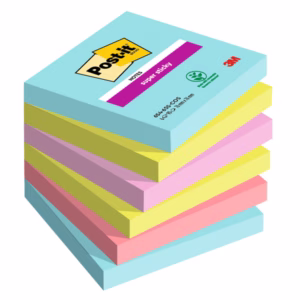 Blocco Post it® Super Sticky - 654-6SS-COS - 76 x 76 mm - colori Cosmic - 90 fogli - Post it® - conf. 6 pezzi