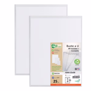 Buste a U Gaia - PP riciclato - buccia - 22 x 30 cm - Sei rota - conf. 25 pezzi