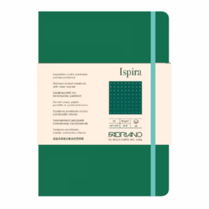 Taccuino Ispira - con elastico - copertina flessibile - A5 - 96 fogli - puntinato - verde - Fabriano