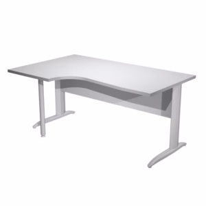 Scrivania Compact Sinistro - 160 x 60/80/100 cm - piano grigio fianchi cromati - Artexport