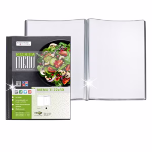 Porta menù TI - 4 buste - personalizzabile - 22 x 30 cm - nero - Sei Rota