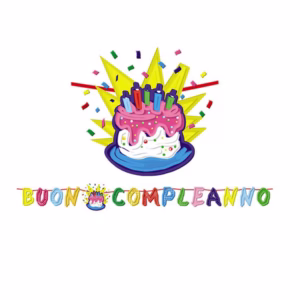 Festone Buon compleannoTorta - in cartoncino - 6 mt - Big Party