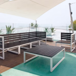 Poltrona Salotto Quick - angolare sinistro - 66 x 70 x 70 cm - alluminio/legno -  King Collection