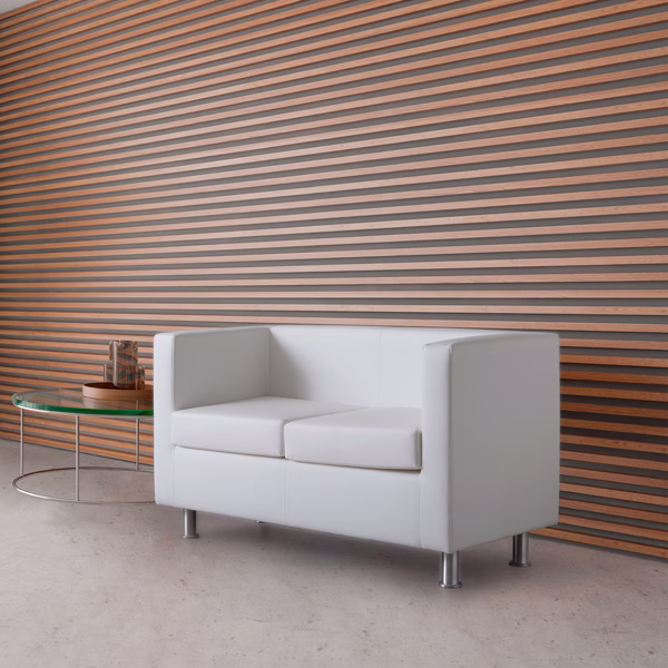 Divanetto Pragma PR2 - 2 posti - con braccioli inclusi - similpelle - bianco - Unisit - immagine 2