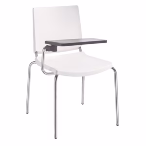 Seduta attesa Atenea ATT - con tavoletta scrittoio - senza braccioli - bianco - Unisit