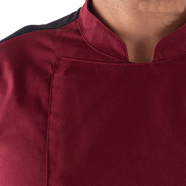 Giacca cuoco Raul - da uomo - manica lunga - taglia XXL - bordeaux - Giblor's - immagine 3