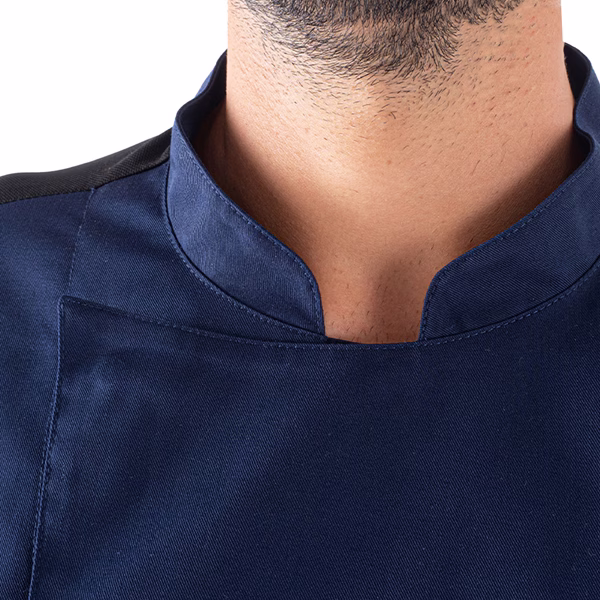 Giacca cuoco Raul - da uomo - manica lunga - taglia XXL - blu - Giblor's - immagine 2