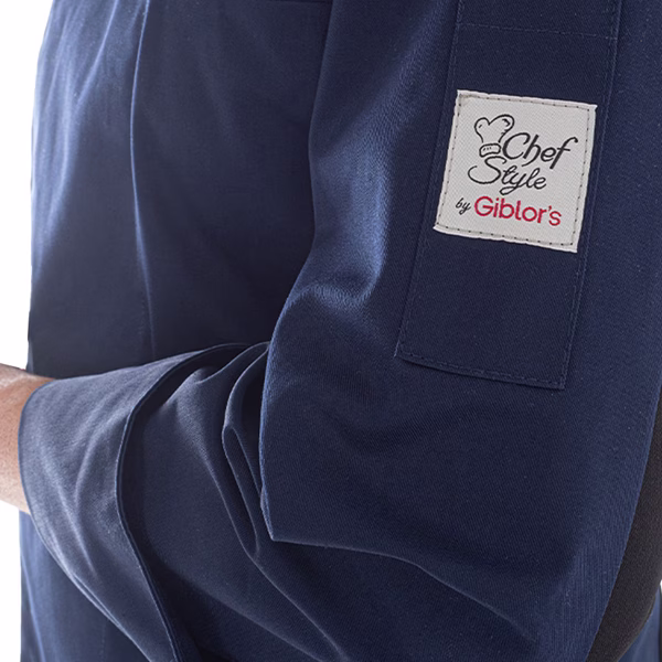 Giacca cuoco Raul - da uomo - manica lunga - taglia XXL - blu - Giblor's - immagine 3