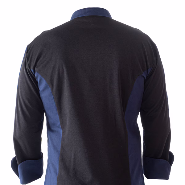 Giacca cuoco Raul - da uomo - manica lunga - taglia XXL - blu - Giblor's - immagine 5