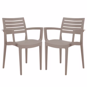 Sedia Firenze - con braccioli - 59 x 51 x 80 cm - polipropilene - juta - Grandsoleil - conf. 2 pezzi