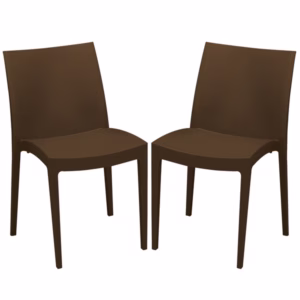 Sedia Venice - 51 x 49 x 80 cm - polipropilene - moka - Grandsoleil - conf. 2 pezzi