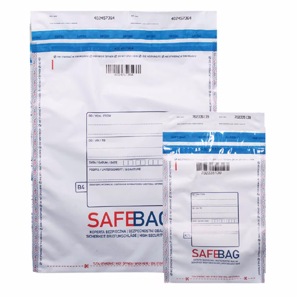 Sacchetti di sicurezza Safe Bag - per corrieri - B4 - 25,6 x 37 + 4 cm - bianco - Bong Packaging - conf. 100 pezzi - immagine 2
