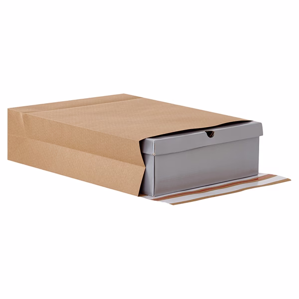 Sacchetti a fondo quadro E-Green - C3 - 35 x 45 x 12 + 10 cm - carta kraft - avana - Bong Packaging - conf. 200 pezzi - immagine 4