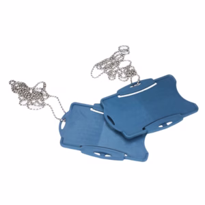 Portabadge detectabile - con catenella - blu - Linea Flesh