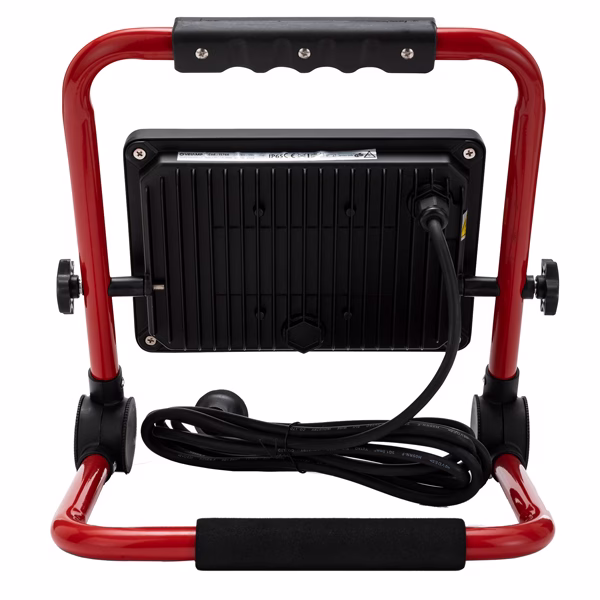 Proiettore da cantiere Waingro - con staffa, cavo 3 m e griglia - 50 W - rosso - Velamp - immagine 2