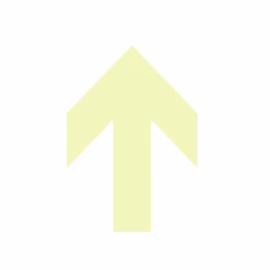 Freccia a punta fotoluminescente adesiva - 13,2 x 18,9 cm - giallo