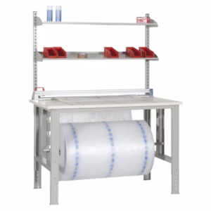 Tavolo da imballaggio - elevabile - 150 x 84 x 78-115 cm - grigio/avorio - Tecnotelai