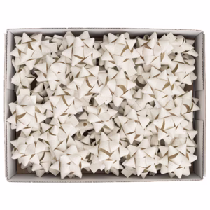 Stelle di nastro carta erba - 15 mm x diam. 6,5 cm - avorio - Brizzolari - conf. 50 pezzi