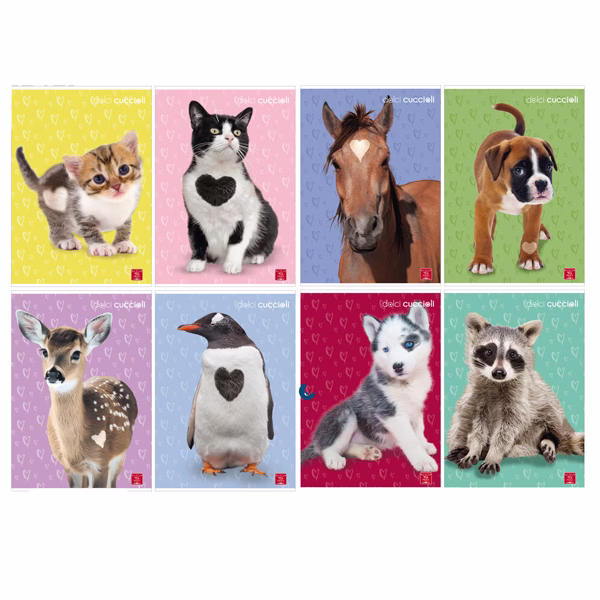 Maxiquaderno Dolci Cuccioli – A4 – 10 mm – 42 fogli – 80 gr – Pigna