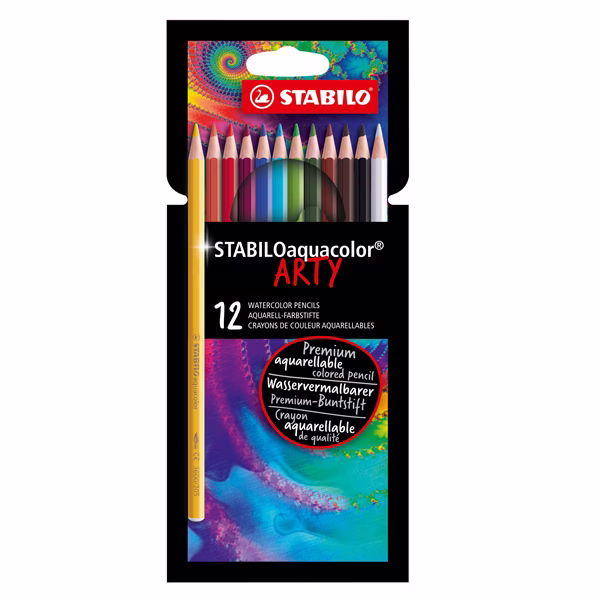 Pastello Arty Aquacolor – colori assortiti – Stabilo – astuccio 12 pezzi