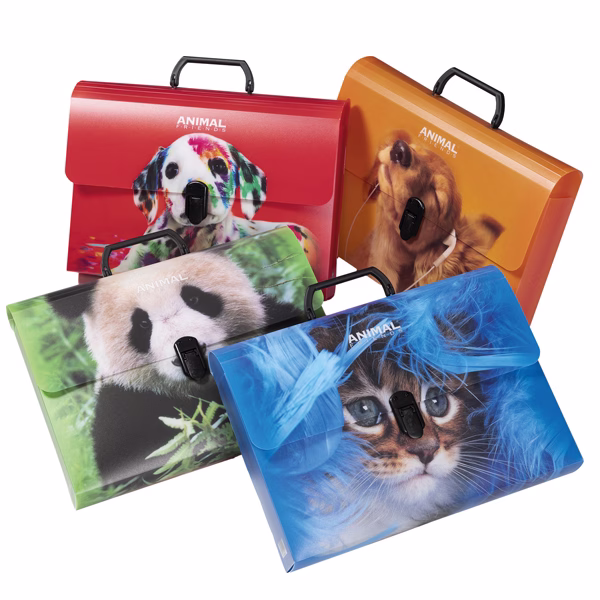 Valigetta Animal Friends Color – 28 x 38 cm – dorso 5 cm – PP – fantasie assortite – Colorosa