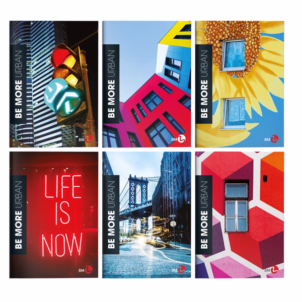 Maxiquaderno Be More Urban 2024 – A4 – 1 rigo c/margine – 36+2 fogli – 100 gr – BM