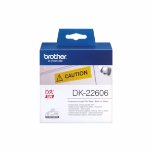 Brother - Nastro adesivo - Nero/Giallo -  62mm x 15,24mt - DK22606