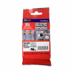 Brother - Nastro con adesivo resistente - Nero/Bianco - TZES231 - 12mm x 8mt