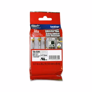 Brother - Nastro con adesivo resistente - Nero/Bianco - TZES241 - 18mm x 8mt