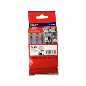 Brother - Nastro con adesivo resistente - Nero/Bianco - TZES251 - 24mm x 8mt