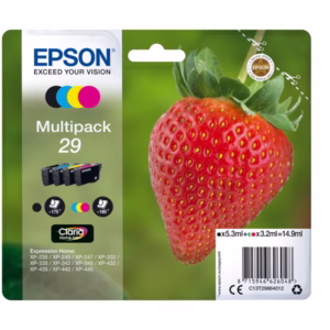 Epson - Confezioni cartucce ink - 29 - C/M/Y/K - C13T29864012 - C/M/Y 3,2ml cad - K 5,3ml